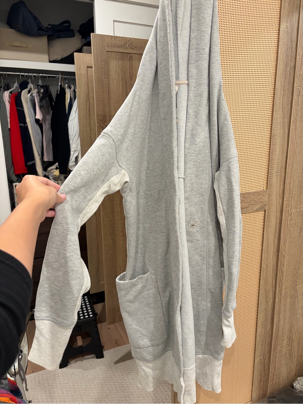 Lululemon Light Gray Women's Hooded Long Cardigan Jacket